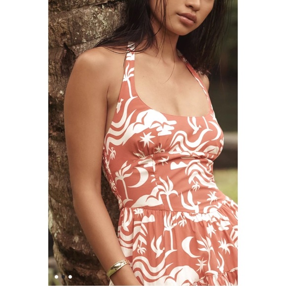 Anthropologie Celandine Daniella Manini Halter Full Skirt Dress - Picture 2 of 11